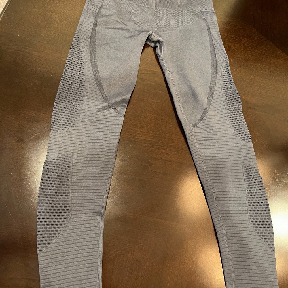 women's Zyia leggings, color-dark grey, size-small, 92% Polyester, 8% Spandex,